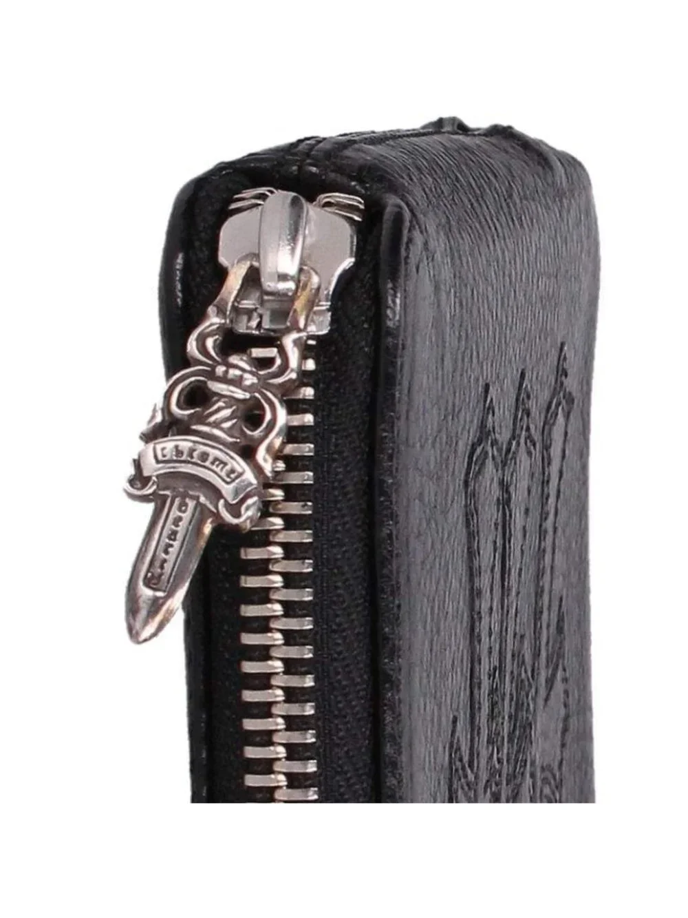Chrome Hearts Bank Robber Round Zip Leather Wallet